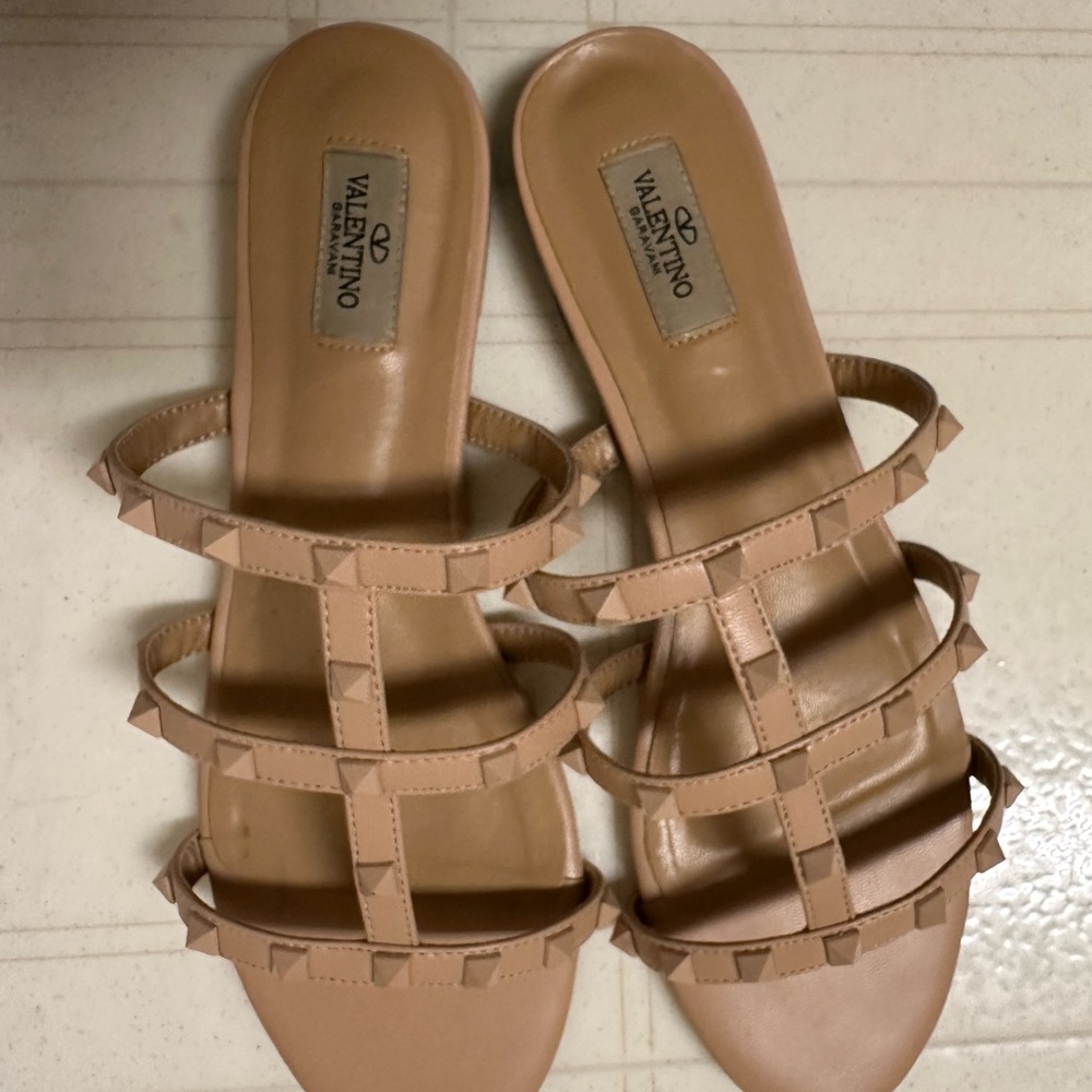 Valentino Women's Beige Studded Sandals